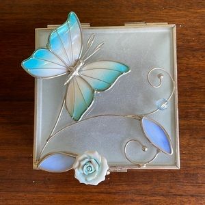 Butterfly Glass Keepsake Box
